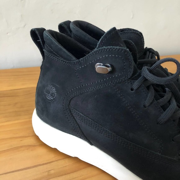 TIMBERLAND | Women's Size 8 Black Suede Leather Lace Up High Top Sneaker Boots - Picture 8 of 9
